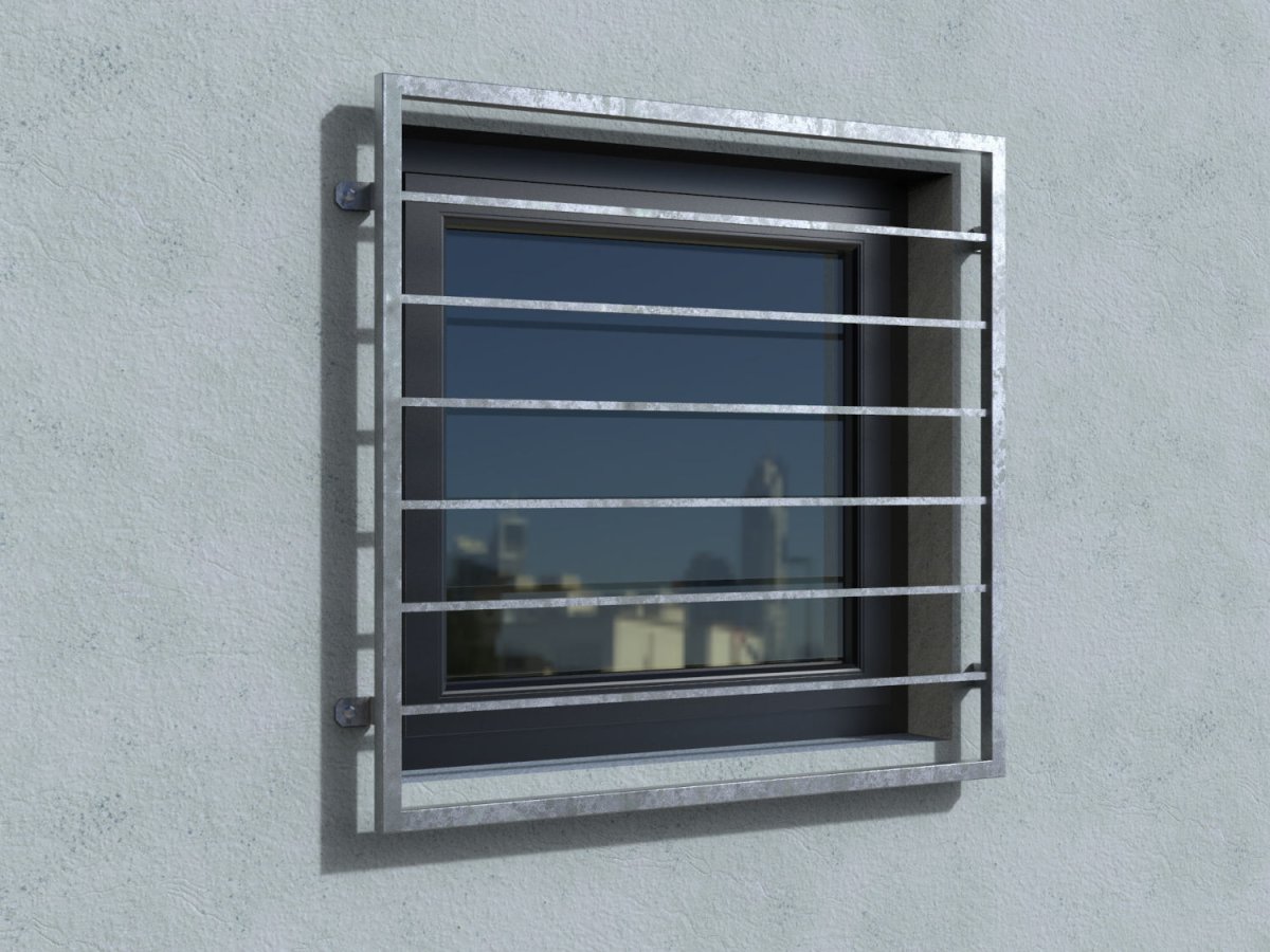 Fenstergitter verzinkt Modell Pisa ohne Fensterbrett