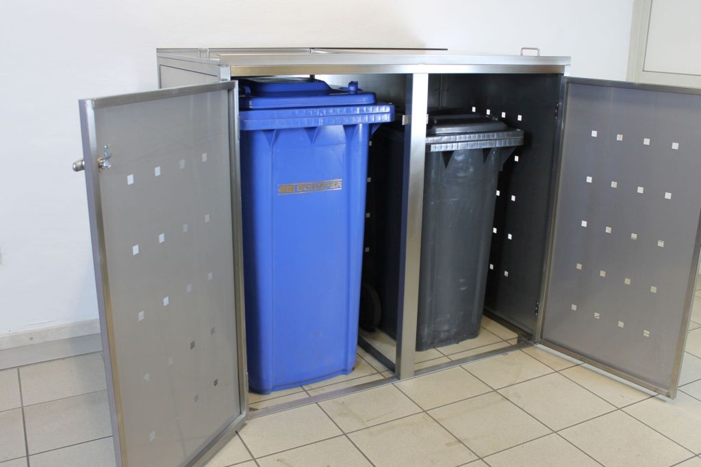 Mülltonnenbox Edelstahl offen