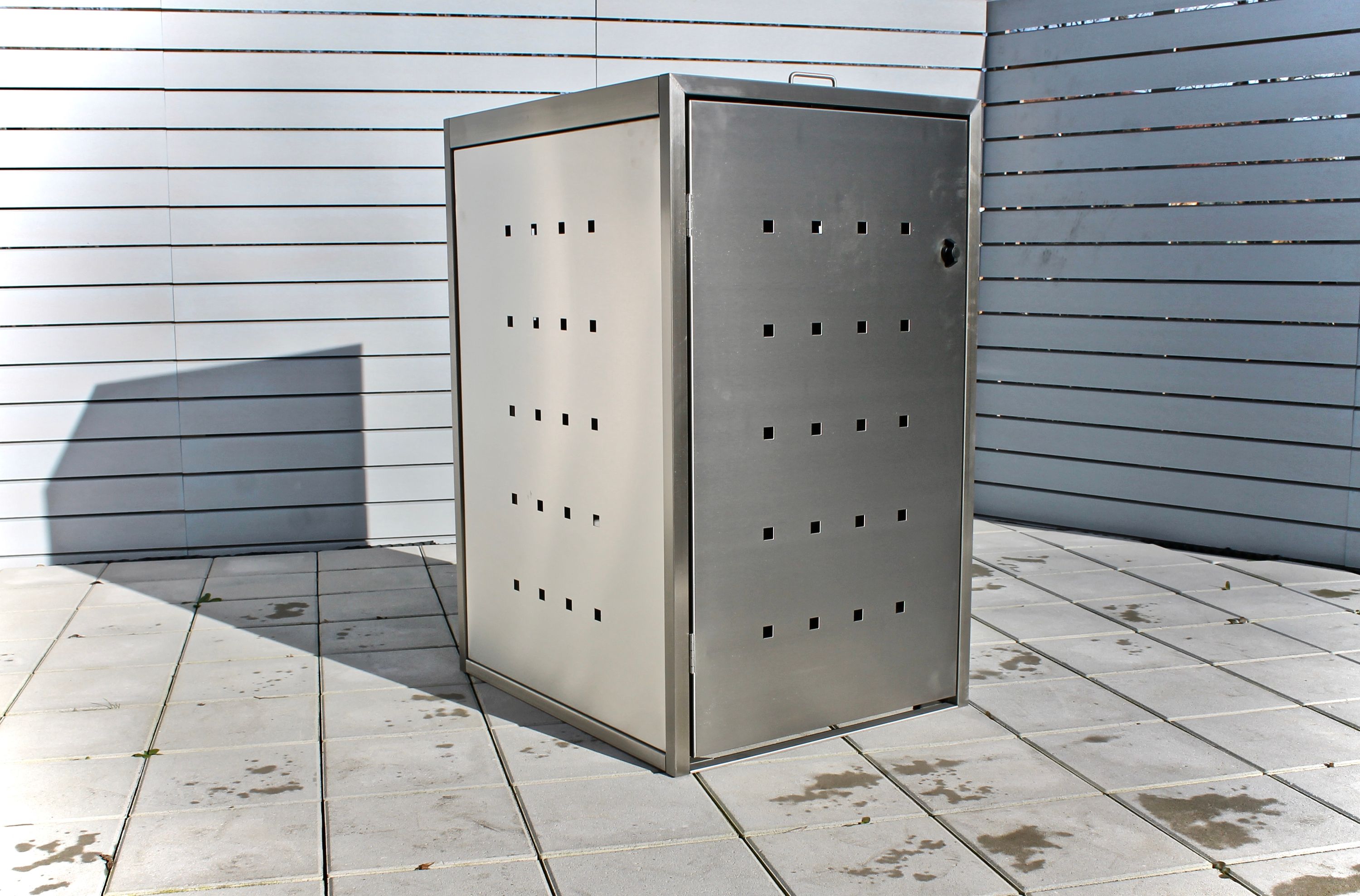 1er Edelstahl 120 Liter Mülltonnenbox Ecomax - Farbe nach Wahl