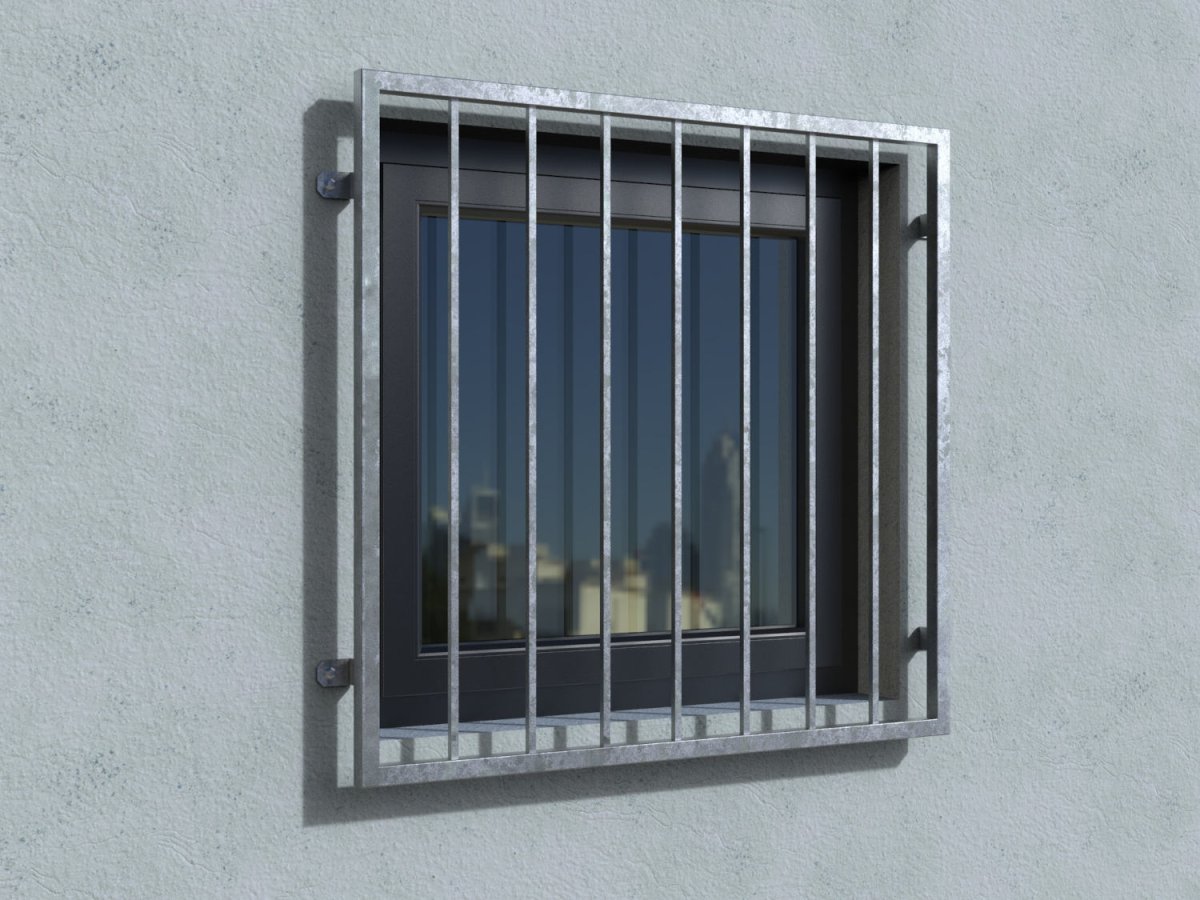 Fenstergitter verzinkt Modell Turin ohne Fensterbrett