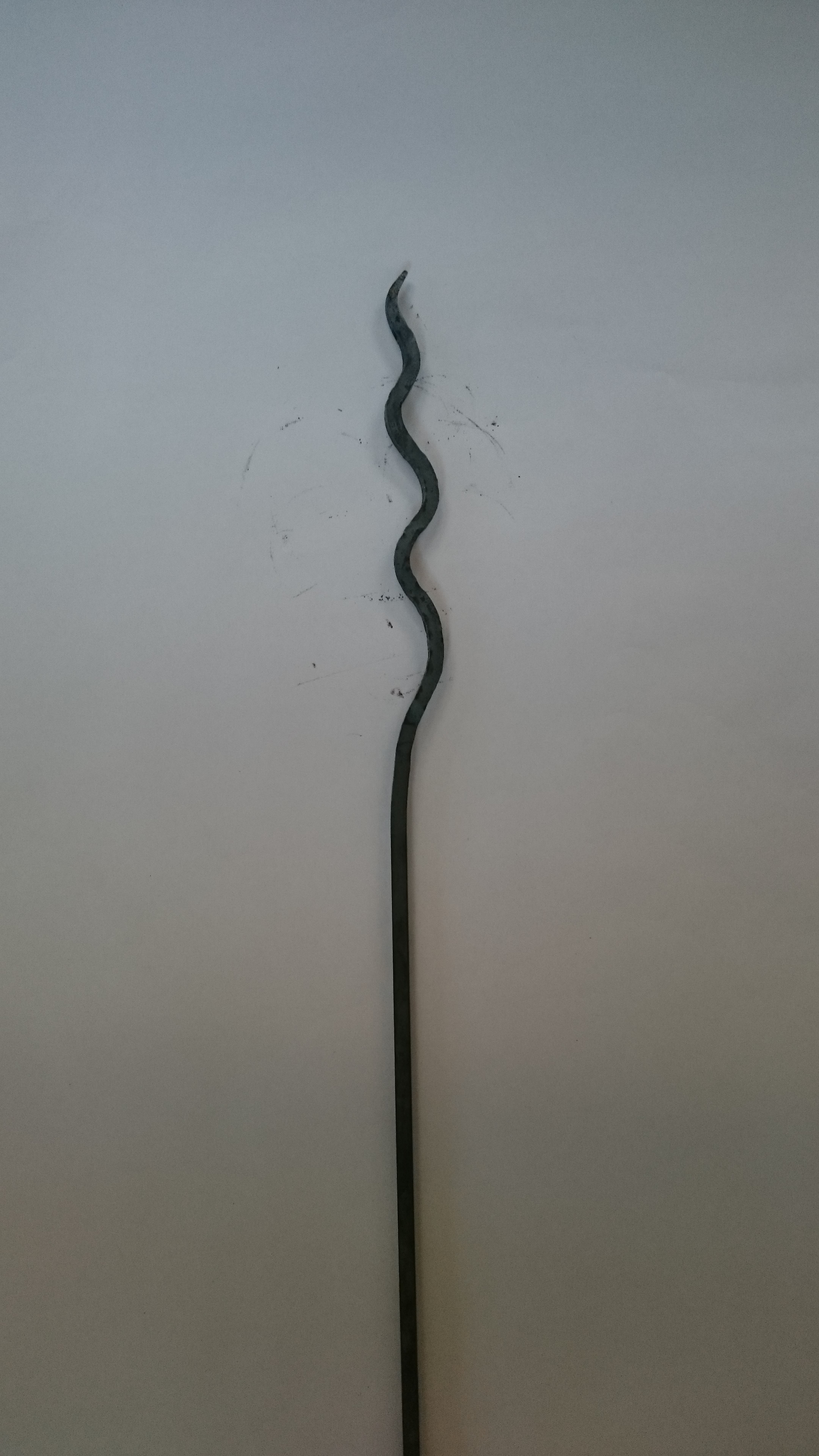 Rosenstab, "Kurve" Länge: 170cm Material: Stahl blank (bildet Rost)
